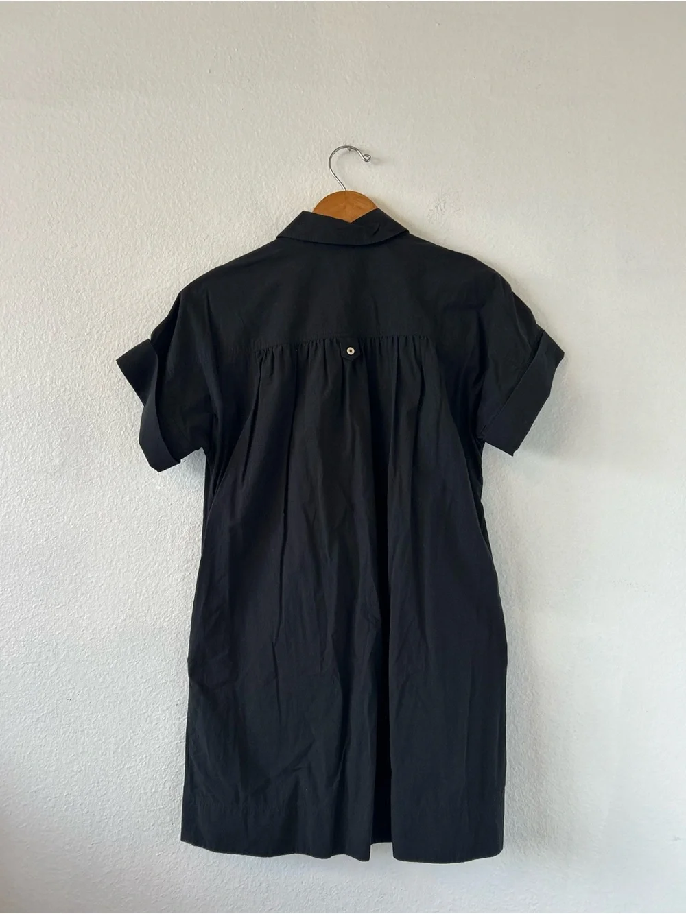 Madewell Collared Button-Front Mini Shirt Dress in Black Size XS